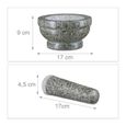 Relaxdays Mortier et pilon en granit poli pierre naturelle 17 cm diamètre pour épices cuisine, gris-2