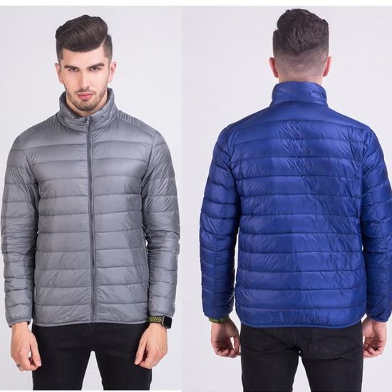 Doudoune homme de marque Couleur unie simple Col montant Doudoune homme restez au chaud en hiver Mode mince Multicolore Epaissir Noir noir Cdiscount Pret a Porter