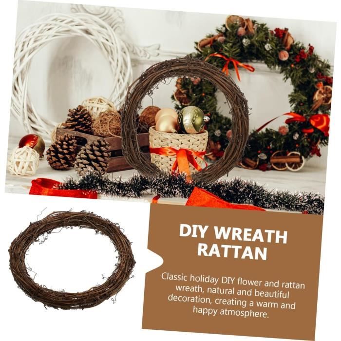 Worown - Lot De 2 Cerceaux En Bambou 30cm Pour Créations Florales DIY - Idéal Couronnes Murales, Déco Mariage Et Artisanat
