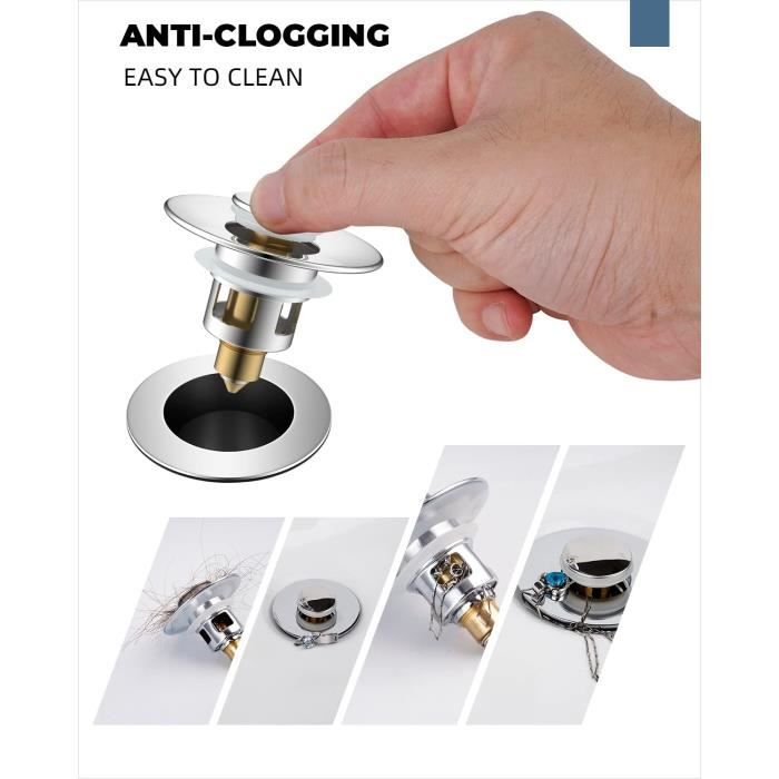 2 Pièces Bonde De Lavabo Universel Avec Filtre Amovible 34-40mm Pop Up Bouchon Lavabo Pour Lavabo Baignoire Cuisine Bain - Bricolage