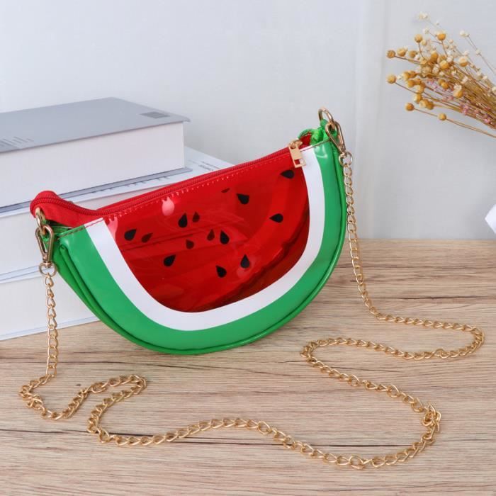 Femmes PU Transparent Clair Voir Imperm able Moyen Mignon Fruit Style Sac Main Bandouli re Past que SAC A MAIN