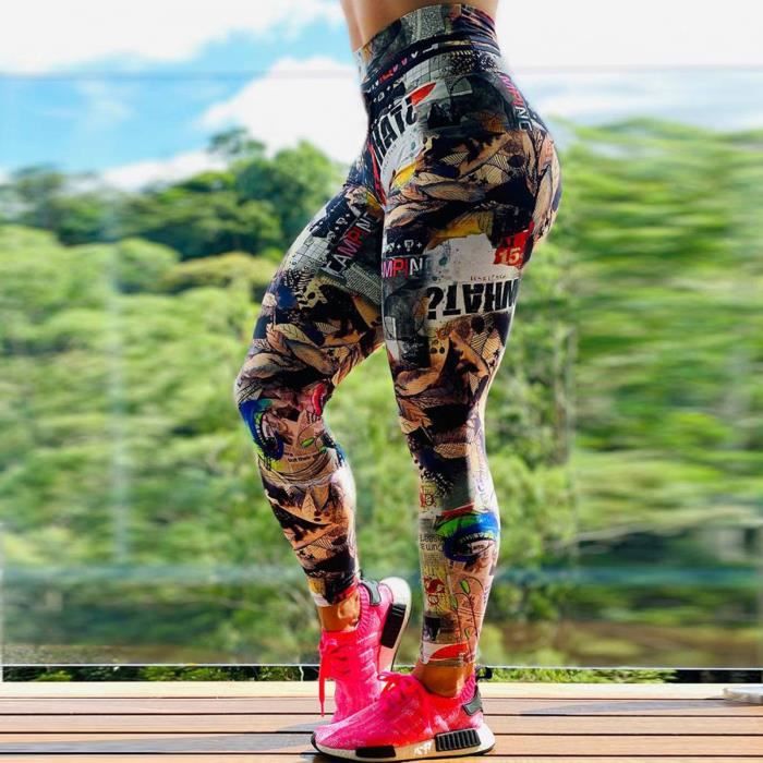 PANTALON Legging imprim pour femme Slim Fitness taille haute
