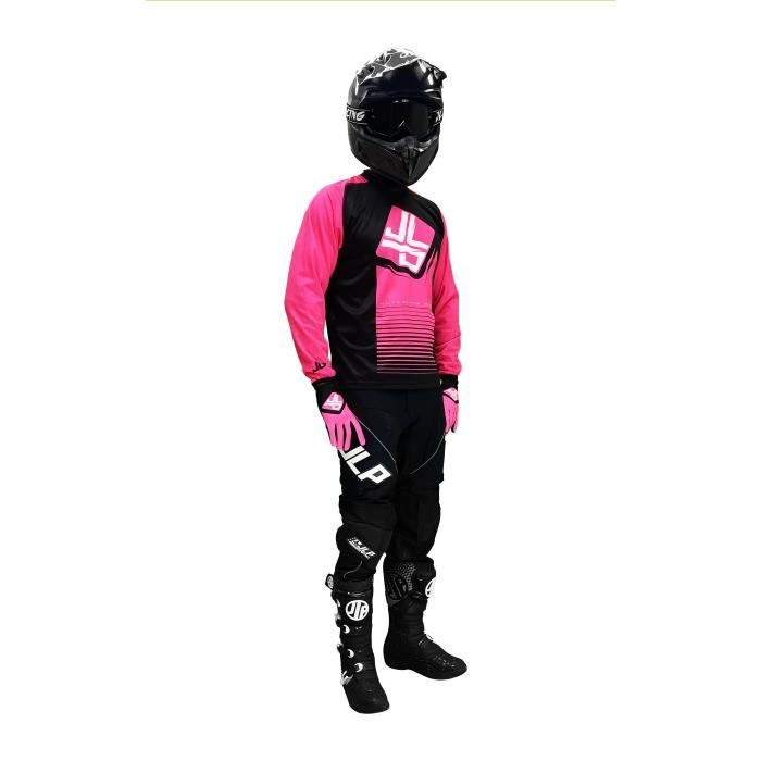 Tenue Complète Motocross Enfant – Pantalon + Maillot + Gants, Tailles M à 2XL, Coupe Ventilée, Renforts Amovibles