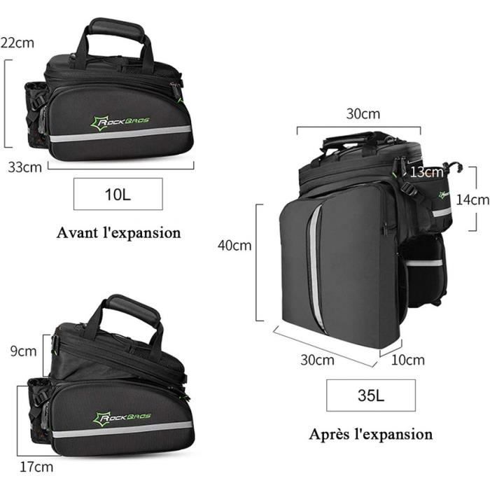 ROCKBROS Sacoche Porte-Bagages de Vélo pour Arrière 10-35L, Sac de