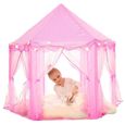 Princesse Château Tente grande espacer Tente de jeu pour les enfants Rose Playhouse Indoor & Outdoor 1DBQRU-3