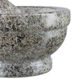 Relaxdays Mortier et pilon en granit poli pierre naturelle 17 cm diamètre pour épices cuisine, gris-3
