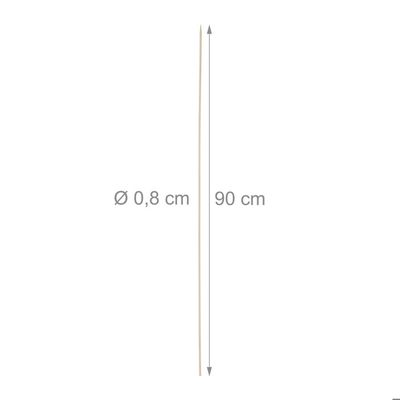 100 Brochettes Bambou Relaxdays - Longueur 90 Cm, Ø 8 Mm | Pour Barbecue, Feu De Camp