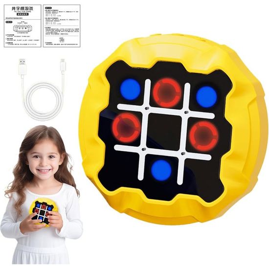 Smart Games Tic Tac Toe Bolt Game Console, Morpion Electronique, Tic Tac Toe électronique, 3 En 1 Console De Jeux Portable, Jeu De Voyage Console Portables Pour Enfant Et Adultes Flipper Enfant