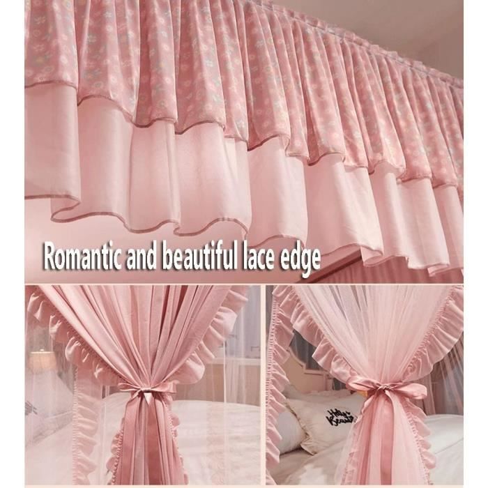 Baldaquin De Lit Princesse à 4 Coins Et Moustiquaire Mignonne Pour