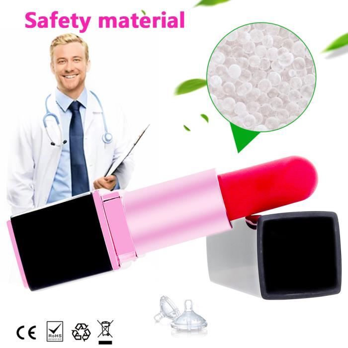 Vibromasseur Discret Forme Rouge à Lèvres - 10 Modes Vibration - Silicone - Neuf