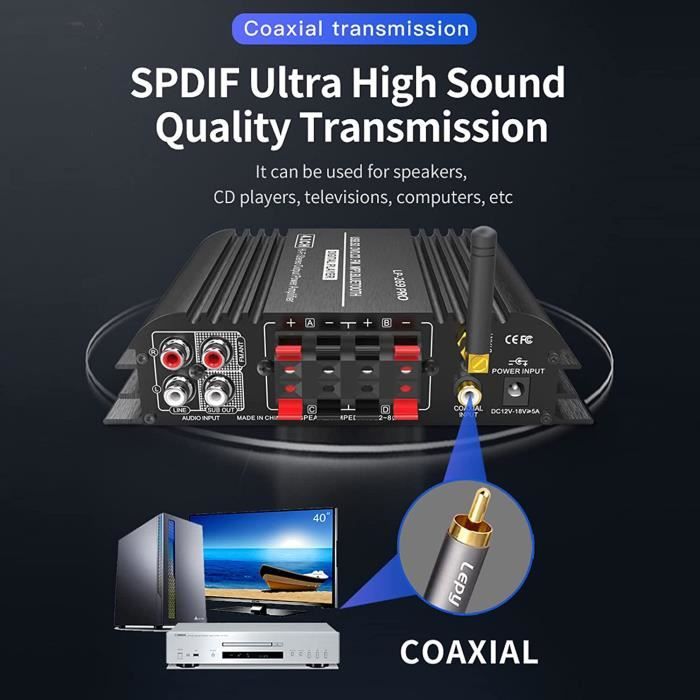 Amplificateur DAP Voiture 12V 4X60W - 4 Canaux, Son Haute Qualité Pour Autoradio Android