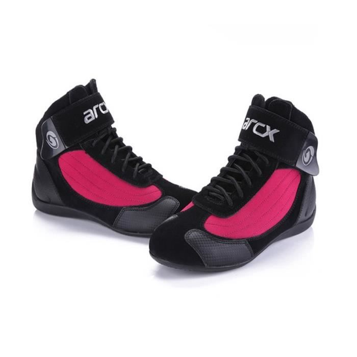 ARCX Bottes De Moto En Cuir De Vache Chaussures De Course Rue Moto Velo Motocross Chopper Cdiscount Auto
