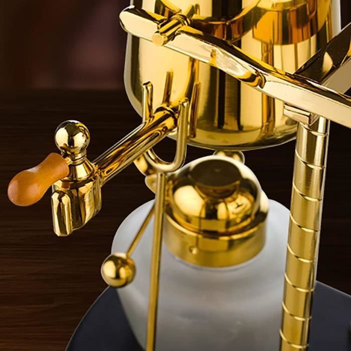 Cafetière à Siphon Belge – Style Vintage – En Verre Et Métal – Avec Lampe à Alcool – 23,5x12x38 Cm