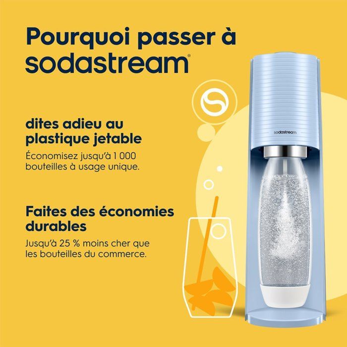 Bouteilles SodaStream 1L Lot De 2 - Snap & Lock | Compatible Lave-Vaisselle | Sans BPA