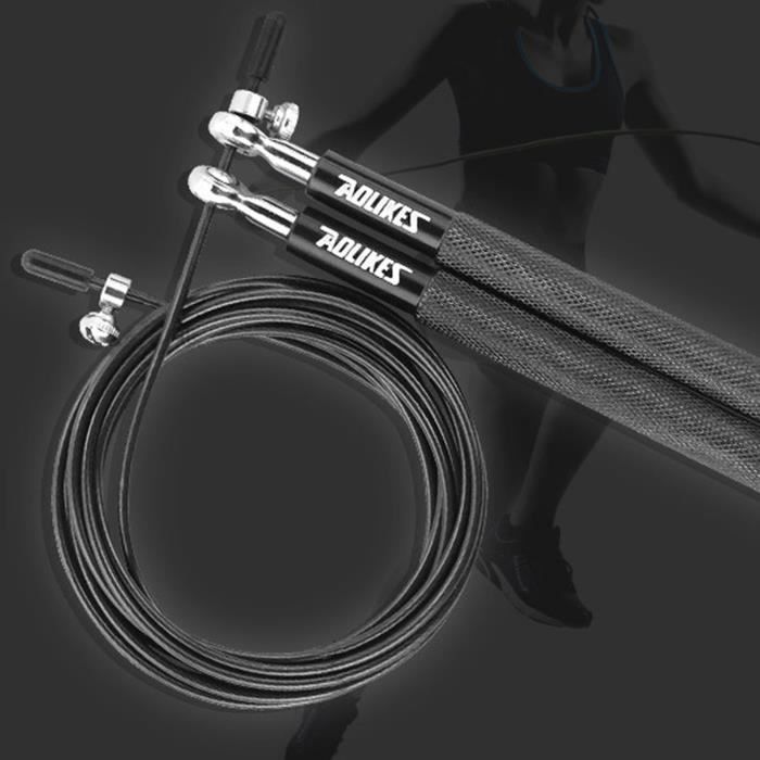 Corde à Sauter Fizyo Acier - Réglable 330cm, Poignées Anti-Dérapantes, Fitness Cardio