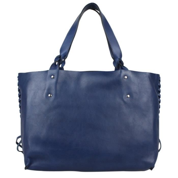 Sac main cuir souple Texier fabrication Fran aise 23714 Bleu