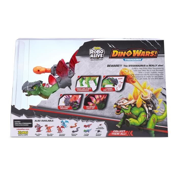 Jouet Interactif Armes Robot Dinosaure Robo Alive Stegosaurus - Avec Armure Et Mouvements Réalistes - ZURU 7131 Jouet Dinosaure Robot