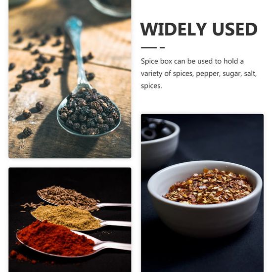 Lot De 5 Pots à épices Avec Cuillères Intégrées Et Mini-entonnoir