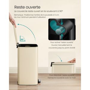 Poubelle rectangulaire 40 L Cdiscount