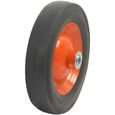 Roue PRO en acier sur roulement moyeu déporté adaptable pour LAWN BOY couleur orange, avec graisseur - Profil lisse - Ø: ext: 152mm-0