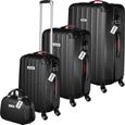 TECTAKE Set de valises rigides Cleo 4 pièces avec pèse-valise - noir-0