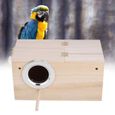 boîte d'élevage de perroquet Accessoires de cage de cage de nid d'oiseau en bois de qualité pour perroquet (ouverture à tout neuf-0