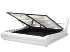 Beliani - Lit double 180 x 200 cm en simili-cuir blanc avec rangement AVIGNON