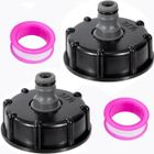 HUFHNWSO 2 Pièces S60x6 IBC Bouchon cuve 1000l de Réservoir Raccord, 1/2" Diamètre de Sorti Raccord Mamelon 60 mm pour Vanne de Tonne