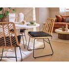 LISA DESIGN Forenza - lot de 4 chaises - effet rotin - coloris bois et noir - Noir / Bois