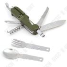 ZENTAVO Vaisselle Extérieure LED - TD® - Acier Inoxydable - Camping - Ensemble Fourchette Cuillère Couteau