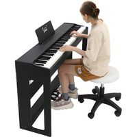 Piano Numérique Portable à 88 Touches, Clavier Electronique Rechargeable avec Bluetooth, 128 Rythmes & 128 Sons