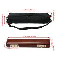2 Pieces Black 16 Holes Flute Carrying Bag with Solid Wooden Mouthpiece Case