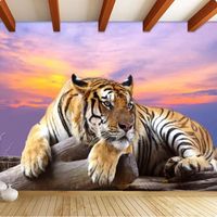 Personnalisé Photo Papier Peint Tigre Animal Fonds D'Écran 3D Grande Murale Chambre Salon Canapé Tv Toile De Fond 300X210Cm
