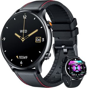 Smartwatch Homme Montre Connectée Sport 44mm étanche Noir Android/iOS