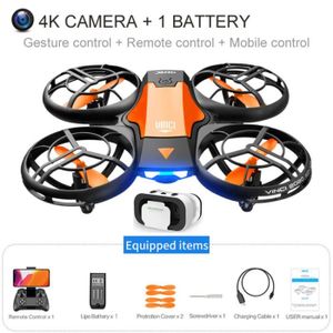 DRONE Orange 4K 1B VR - Mini Drone V8 Bleu avec Caméra P