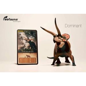 FIGURINE - PERSONNAGE Dominant (Marron) - Figurine de Collection de Dinosaures en PVC, Modèle Eofauna 2021 Triceratops sp, 1-35, Ca