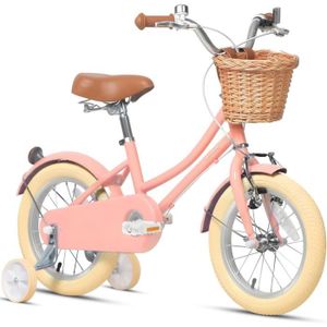 VÉLO ENFANT Vélo de Fille avec Panier pour Enfants de 3-10 Ans