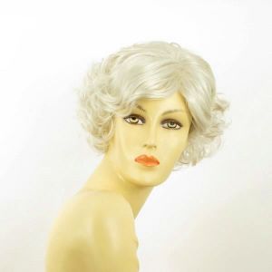 Perruque Courte Femme Blonde Méchée Clair MATHILDE - Synthétique Bouclée, Taille Moyenne, Neuve étiquetée