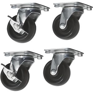 Set de 4 x Roulettes pour Meubles SWIFT transparentes Ø 75 mm avec Arrêt Roulette Pivotante Rouleau de Transport de SO-TECH® 