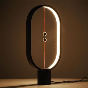 Salon KOBWA Heng Balance Lamp Ronde Magnétique Interrupteur À Air Militaire LED Lampe Design Moderne pour Chambre Veilleuse Alimentée USB Bureau 