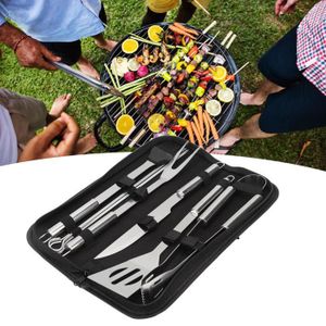 BARBECUE HURRISE Outils de barbecue 10Pcs/Set Kit d'Outil de Barbecue Portable en Acier Inoxydable Ustensiles Accessoires de Cuisine