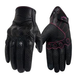 GANTS - SOUS-GANTS Gants de moto pour femmes,touche XS S M,Top de course en cuir véritable,gants de cyclisme pour Motocross- BlackPink Perforated