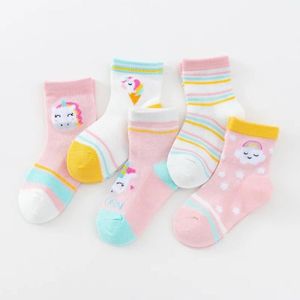 CHAUSSETTES 5 paires-lot de chaussettes respirantes pour bébé garçon,licorne,maille d'été,chaussettes fines pour bébé-THY002-cai-10-12years