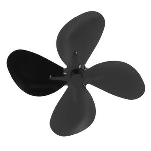 POÊLE À BOIS Qiilu Lame Ventilateur Poêle Aluminium 4 Palettes Noir