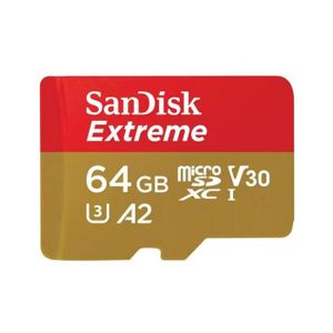 CARTE MÉMOIRE SanDisk Extreme carte mémoire Micro SDXC 64 Go A2 