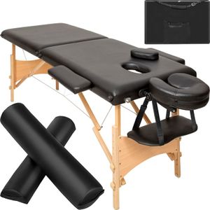 TABLE DE MASSAGE - TABLE DE SOIN TECTAKE Table de massage Portable Pliante 2 zones FREDDI Pliable et réglable en hauteur 210 x 95 x 62 - 84 cm - Noir