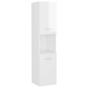 COLONNE - ARMOIRE SDB Armoire de salle de bain Blanc brillant 30x30x130 cm Aggloméré 805003