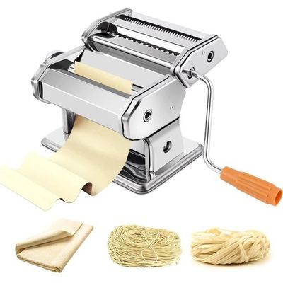 Machine à Pâtes Manuelle En Acier Inox - Laminoir 6 épaisseurs Avec 2 Lames - Pour Spaghetti, Fettuccine, Lasagnes Maison - 7