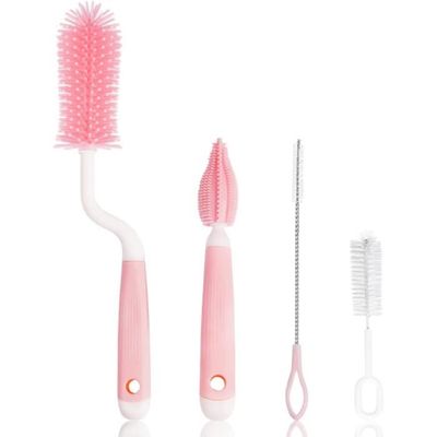 Set De Brosses De Nettoyage 3 En 1 Pour Biberons - Goupillon, Brosse Tétine Et écouvillon En Silicone Doux