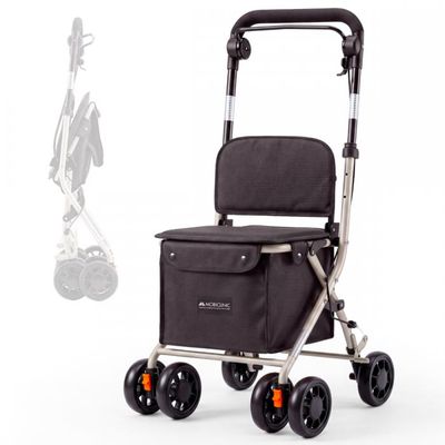 Déambulateur Pliable à 4 Roues Mopedia Komby - Pour Personnes âgées, Neuf Sous Garantie